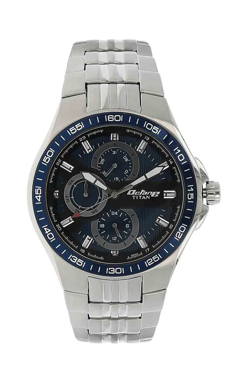 

Titan | Titan Quartz Multifunction Blue Dial Stainless Steel Strap Watch for Men