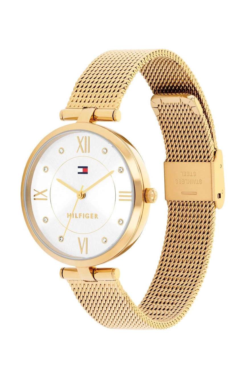 تومي هيلفجر ساعة إيلا مقاس 34 مم بسوار ستانلس إستيل من تومي هيلفيغر للنساء