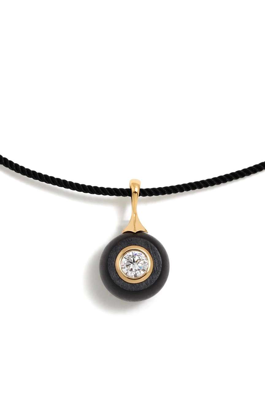 Pertegaz Ebony Silk Cord Necklace