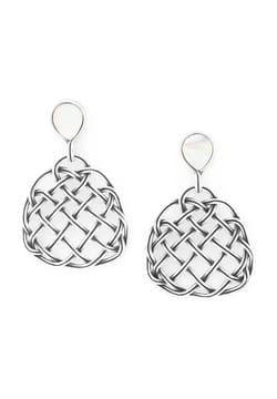 Ori Tao 2 elements silvered earrings Shinomoki