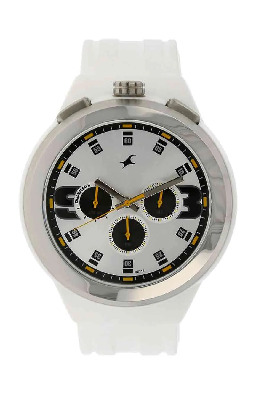 

Titan | boys Fastrack Quartz Chronograph Silver Dial Plastic Strap Watch for Guys