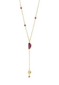 Satellite Carnelia And Paua Nacre Necklace