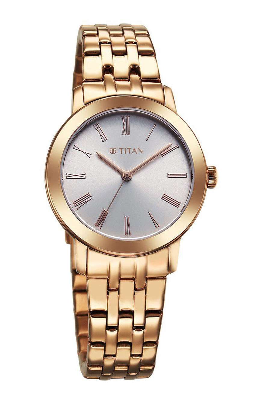 Titan Workmode Quartz Analog Silver sunray dial Dial Stainless Steel Strap Watch For Women