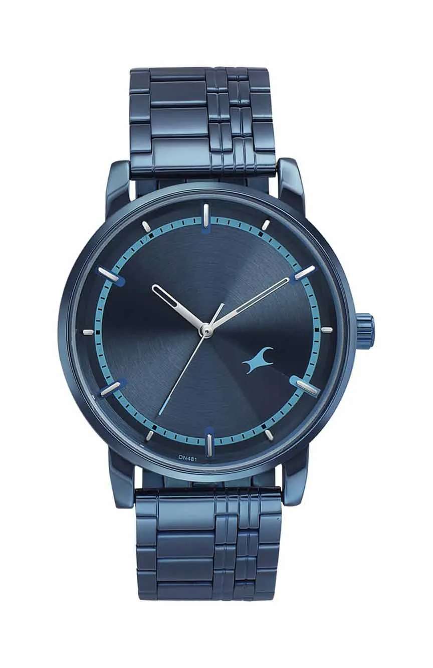Titan Fastrack Style Up Blue Dial Stainless Steel Strap Watch for Guys