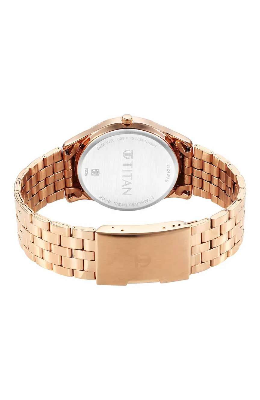 Titan Karishma Brown Dial Analog with Day and Date Stainless Steel Strap Watch for Men