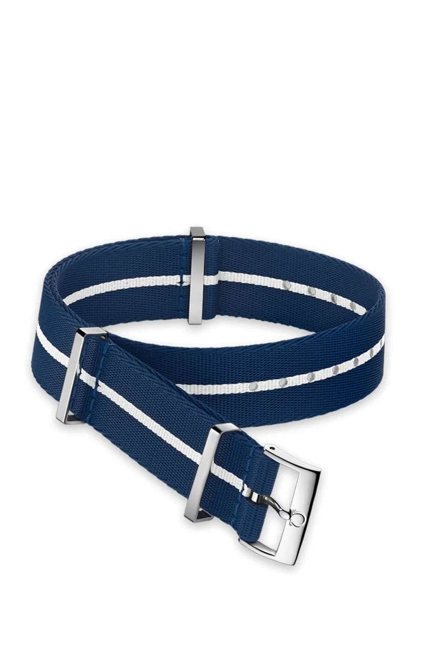OMEGA Polyamide, blue and white, Nato Strap