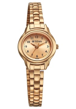 Titan Karishma Rose Gold Round Dial Stainless Steel Strap Analog Watch For Women