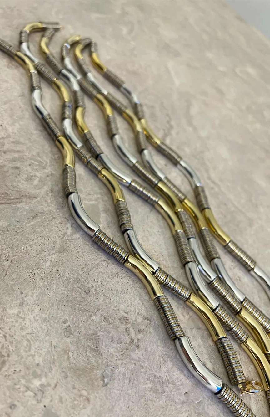 Colette Market Multi rondelles resin and hematite necklace