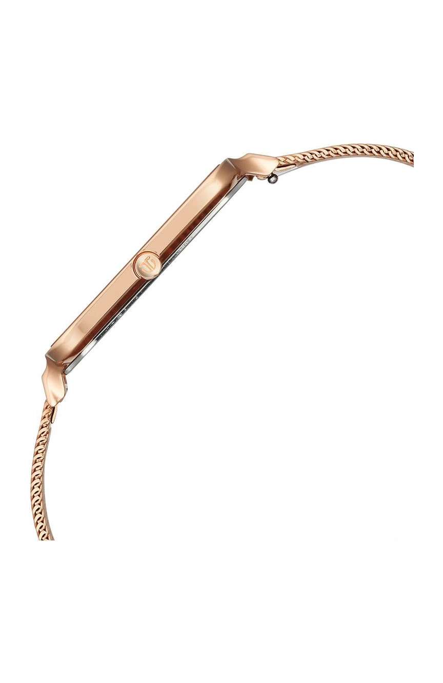 Titan Edge Quad Quartz Analog White Dial With Rose Gold Stainless Steel Strap Watch For Men