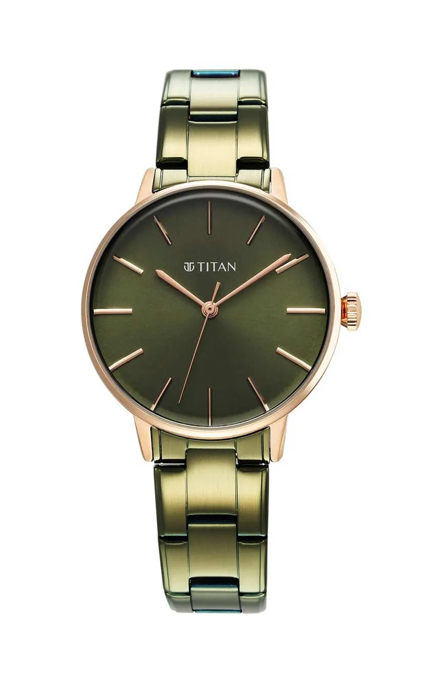 

Titan | Titan TGIF Quartz Analog Green Dial Green Stainless Steel Strap Watch for Women