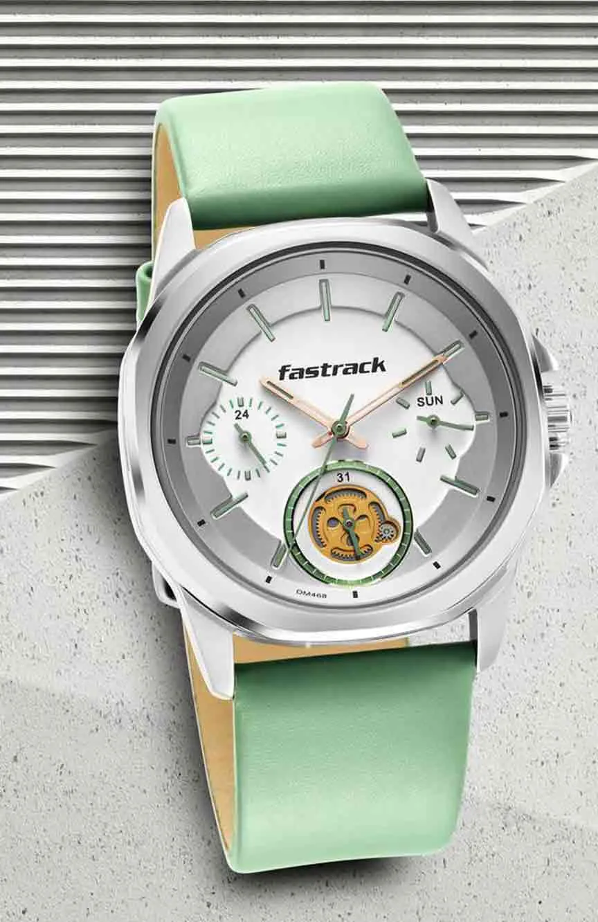 

Titan | Fastrack Exuberant Quartz Analog White Dial Leather Strap Watch for Guys