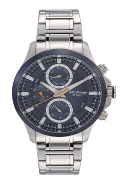 Titan Octane Blue Dial Quartz Multifunction Stainless Steel Strap watch for Men