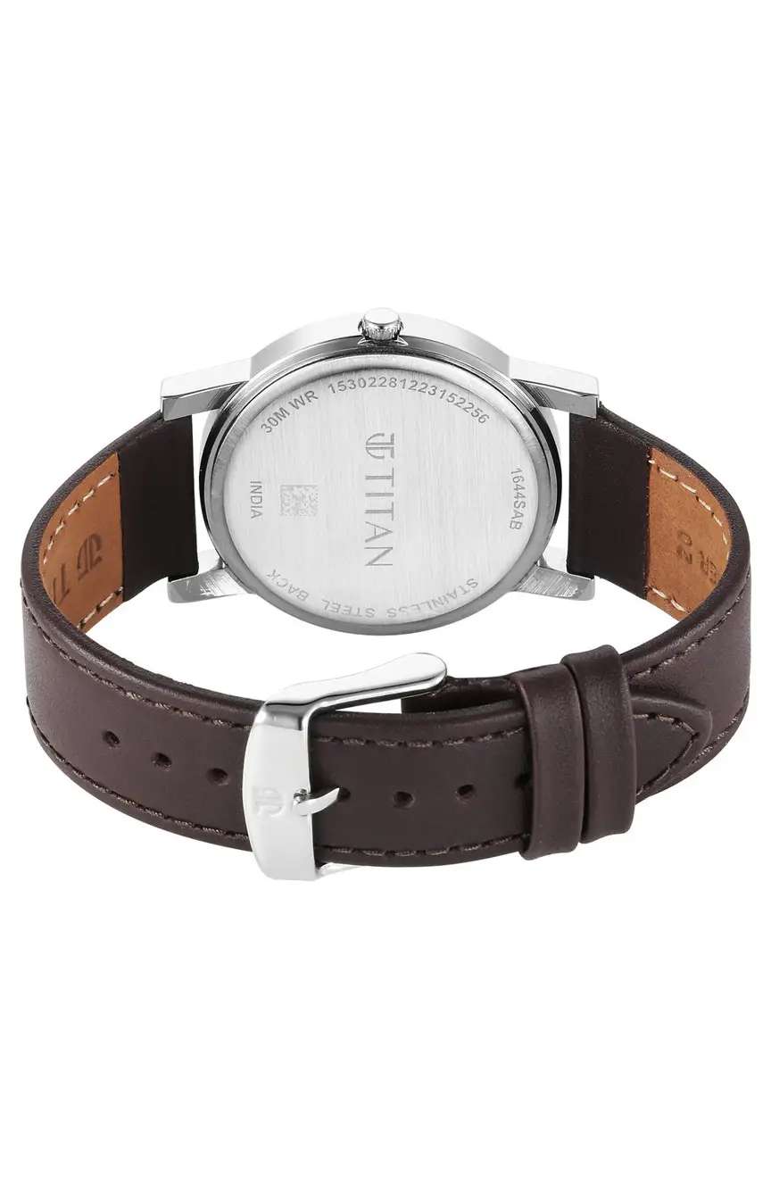 Titan Karishma Zing Quartz Analog Brown Dial Leather Strap Watch for Men