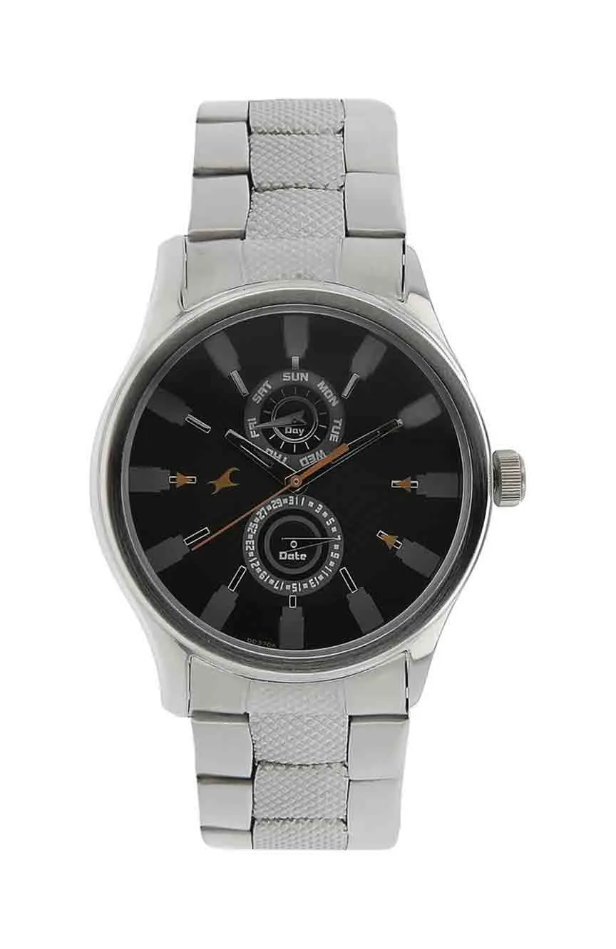 

Titan | Fastrack Quartz Multifunction Black Dial Stainless Steel Strap Watch for Guys