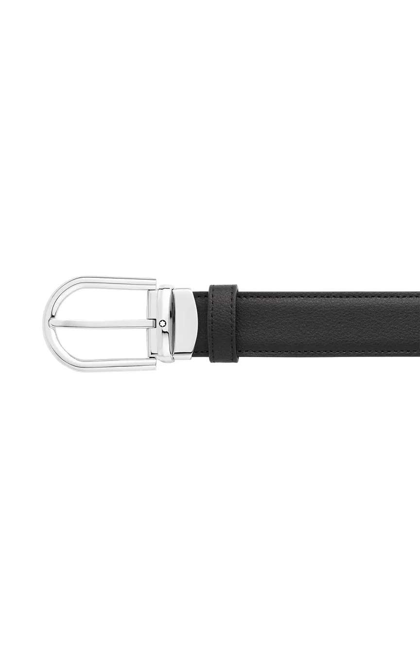 Montblanc Horseshoe Buckle Black and Brown 30 MM Reversible Leather Belt