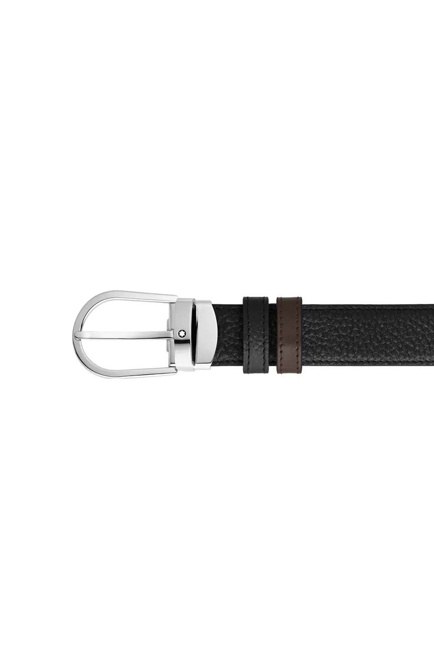Montblanc Horseshoe 30 mm Reversible Belt in Grain Leather
