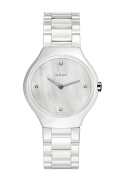 Rado ساعة بتقنية الكوارتز ترو ثين لاين دايموندز للنساء