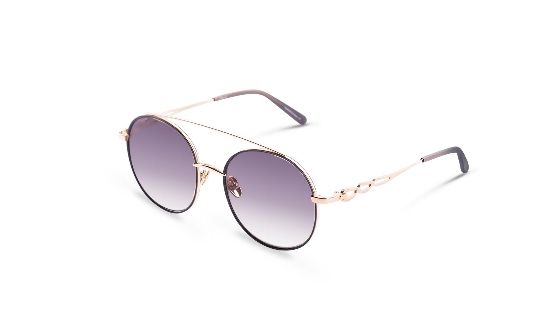 Eque.M Women Round Gold and Brown Sunglass | RivoliShop.com