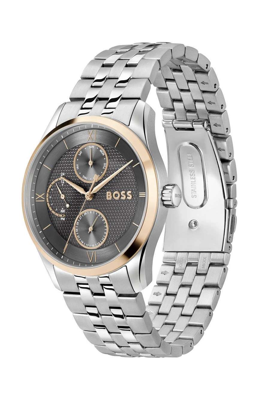 بوص ساعة بوص برينسيبل ماستر مستديرة بسوار فضي مقاس 41 مم للرجال