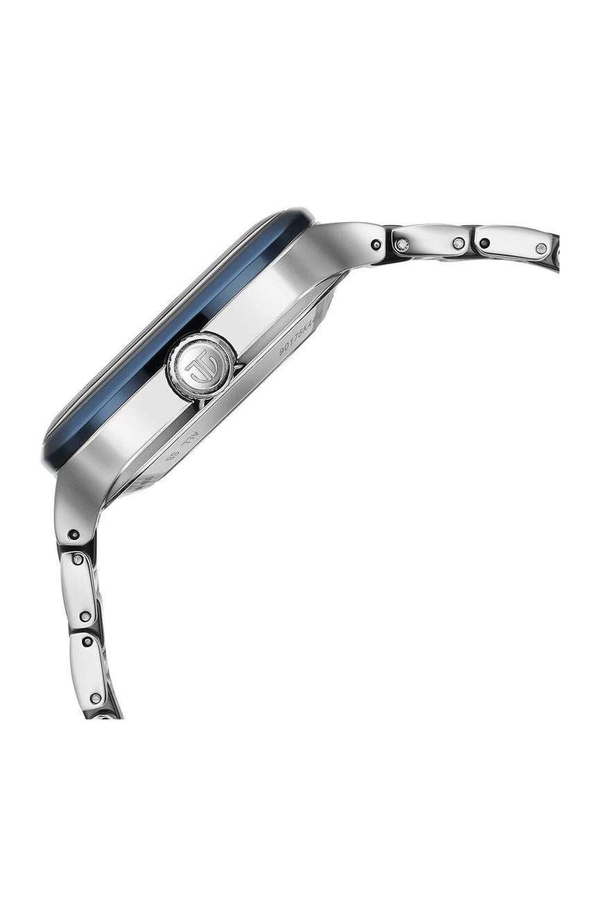 Titan Ceramic Fusion Automatic Square Blue Dial Rose Gold Dual-Toned Stainless Steel Bracelet Watch for Men