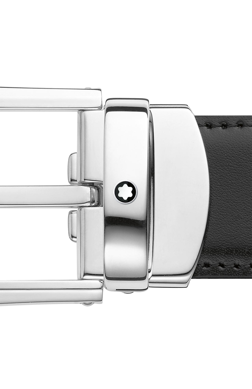 Montblanc Curved Horseshoe Shiny Stainless Steel Pin Buckle Belt