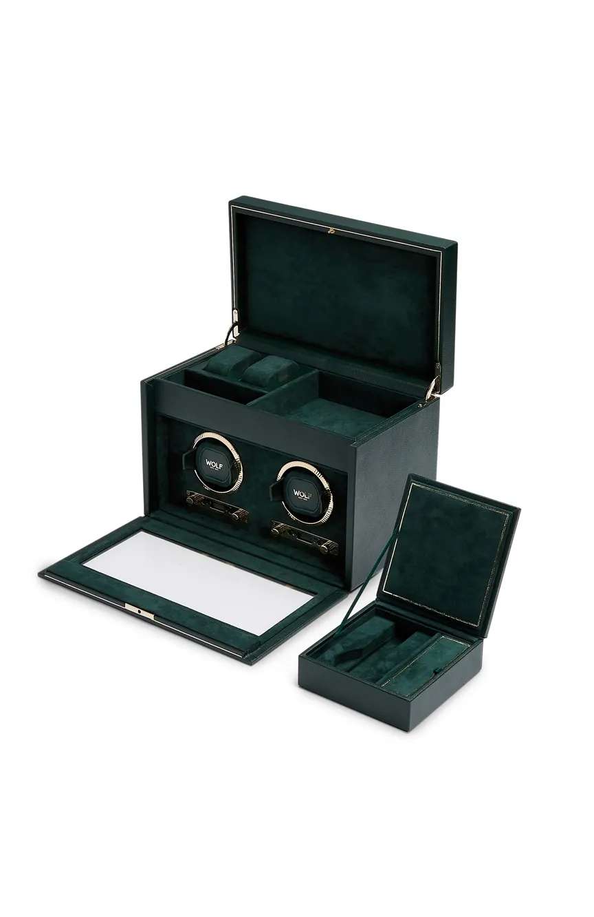 WOLF BRITISH RACING DOUBLE WATCH WINDER WITH STORAGE