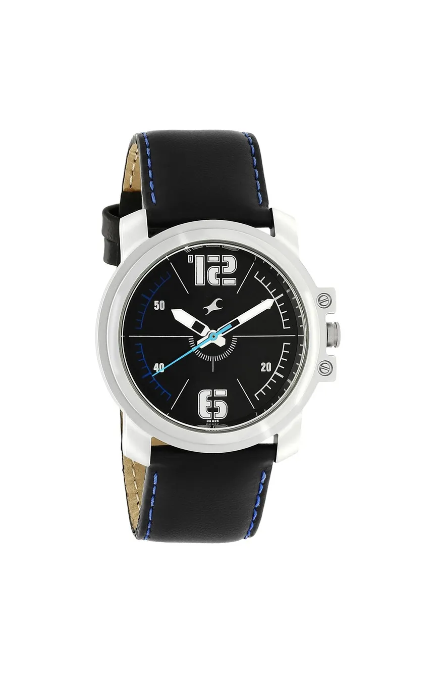

Titan | Fastrack Hitlist Quartz Analog Black Dial Leather Strap Watch for Guys