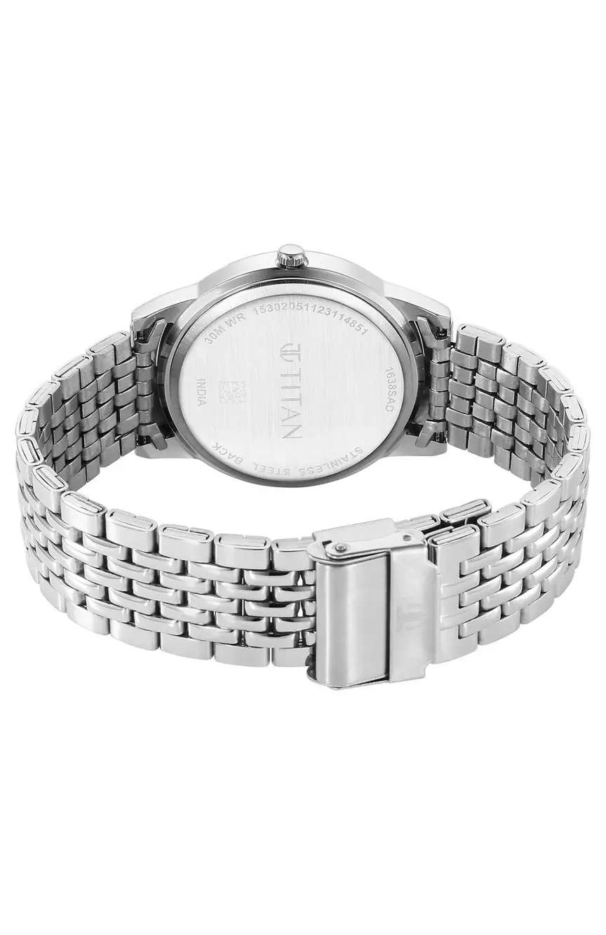 Titan Karishma Zing Quartz Analog Blue Dial Stainless Steel Strap Watch for Men