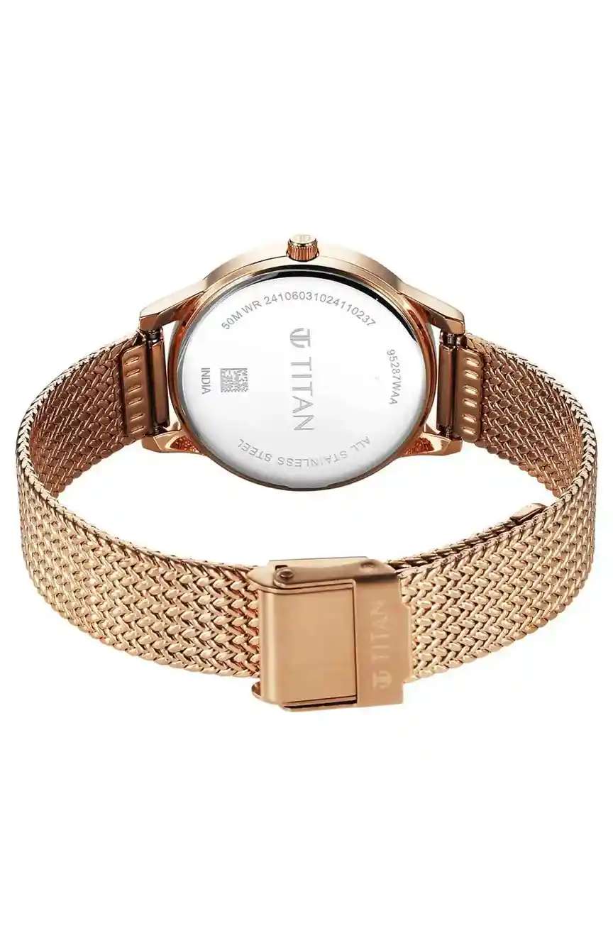 Titan Timeless Urban Quartz Analog Silver Dial Metal Strap Watch For Women