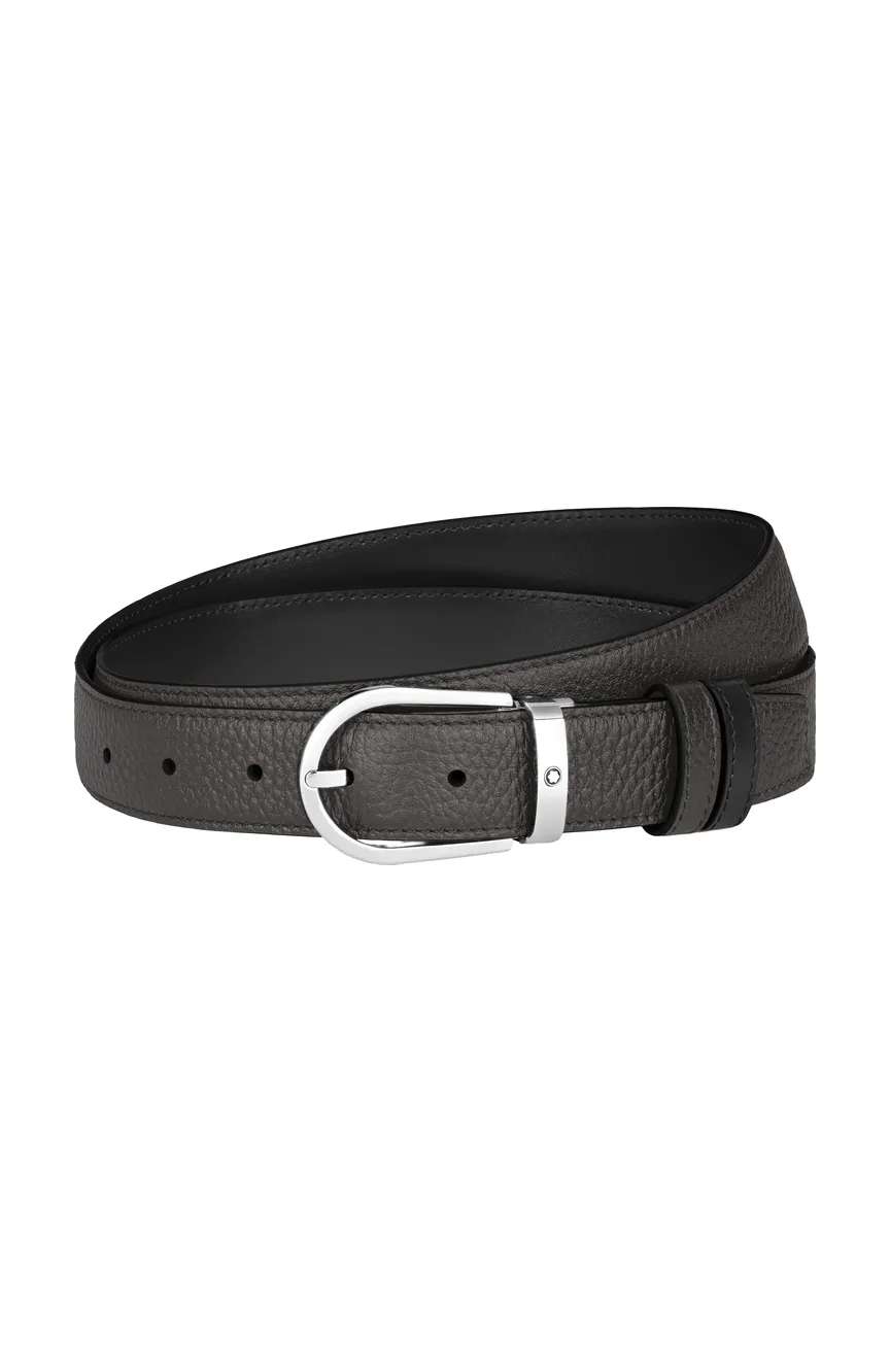 Montblanc Horseshoe 30 mm Reversible Belt in Grain Leather