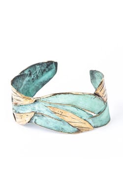 Fili Plaza Fuego cuff bronze green