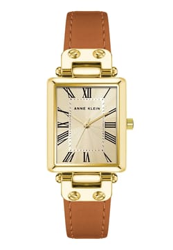 Anne Klein ساعة يد نسائية بسوار جلدي بتقنية الكوارتز