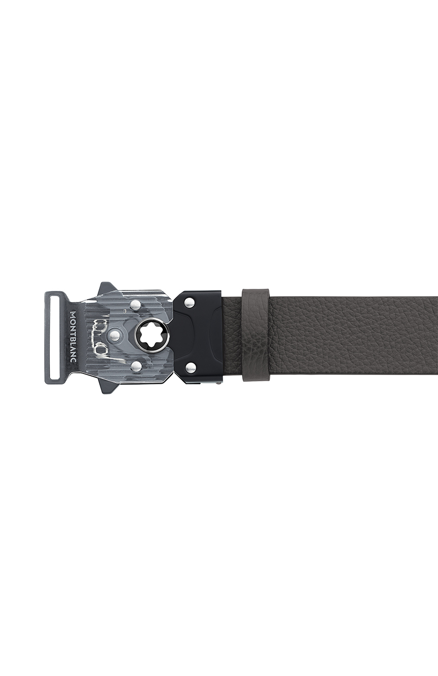 Montblanc M LOCK 4810 buckle grainy grey 35 mm leather belt undefined 