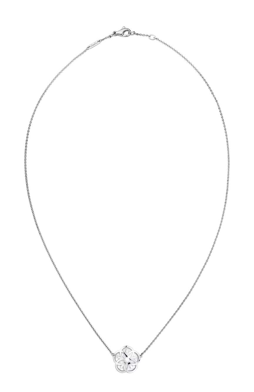 OMEGA NECKLACE 18K WHITE GOLD MOTHER OF PEARL