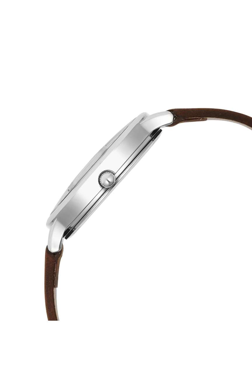 Titan Workwear Quartz Analog Silver Dial Brown Leather Strap Watch For Women