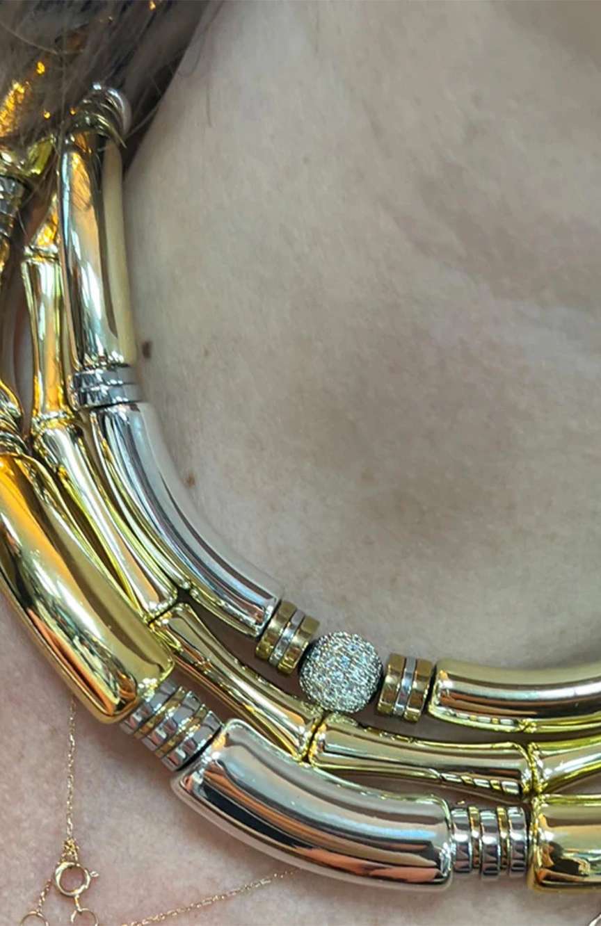 Colette Market Big tube two tone necklace