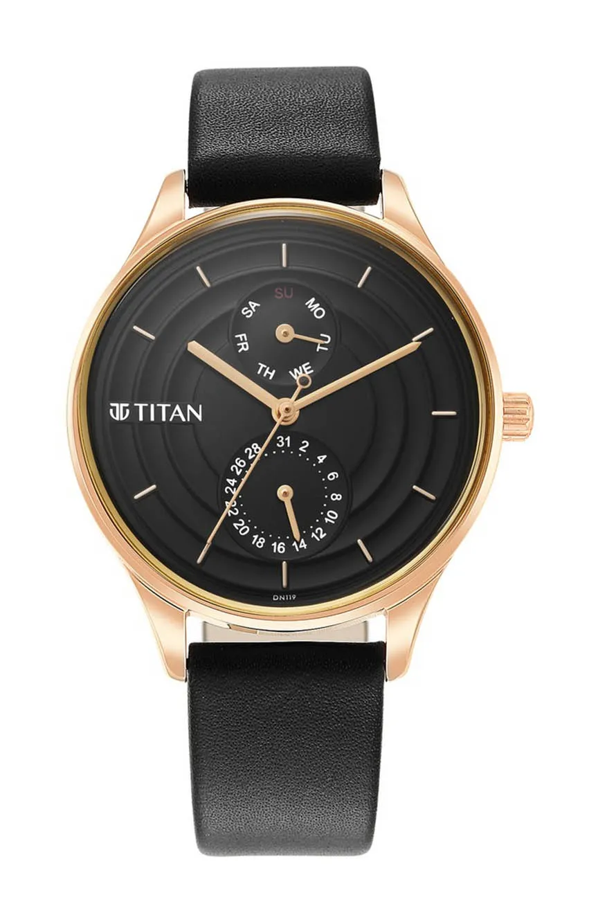 

Titan | Titan Neo Workdays Black Dial Quartz Multifunction Leather Strap watch for Women