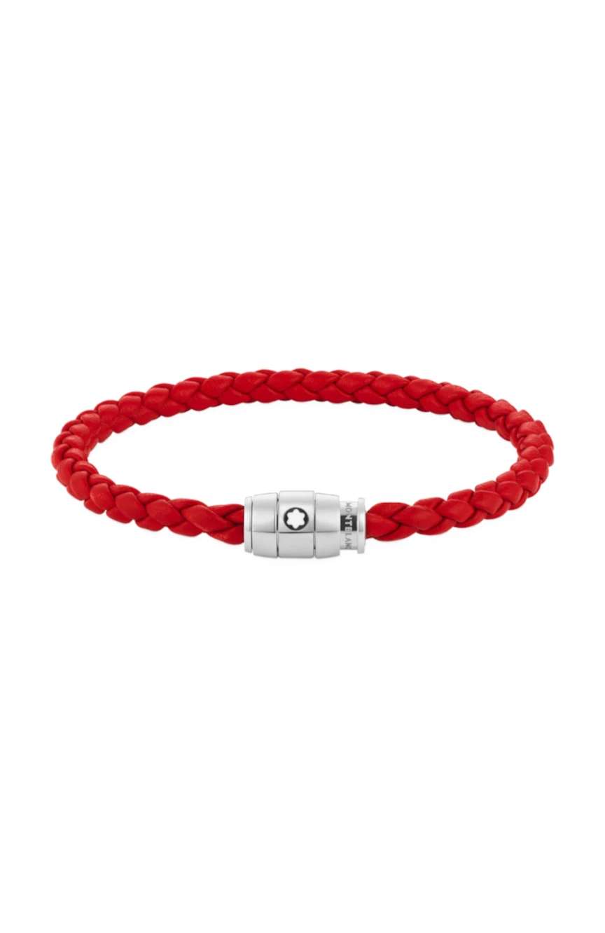 Montblanc Bracelet Red rings Leather & Steel 68