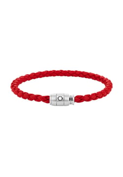 Montblanc Bracelet Red rings Leather & Steel 68