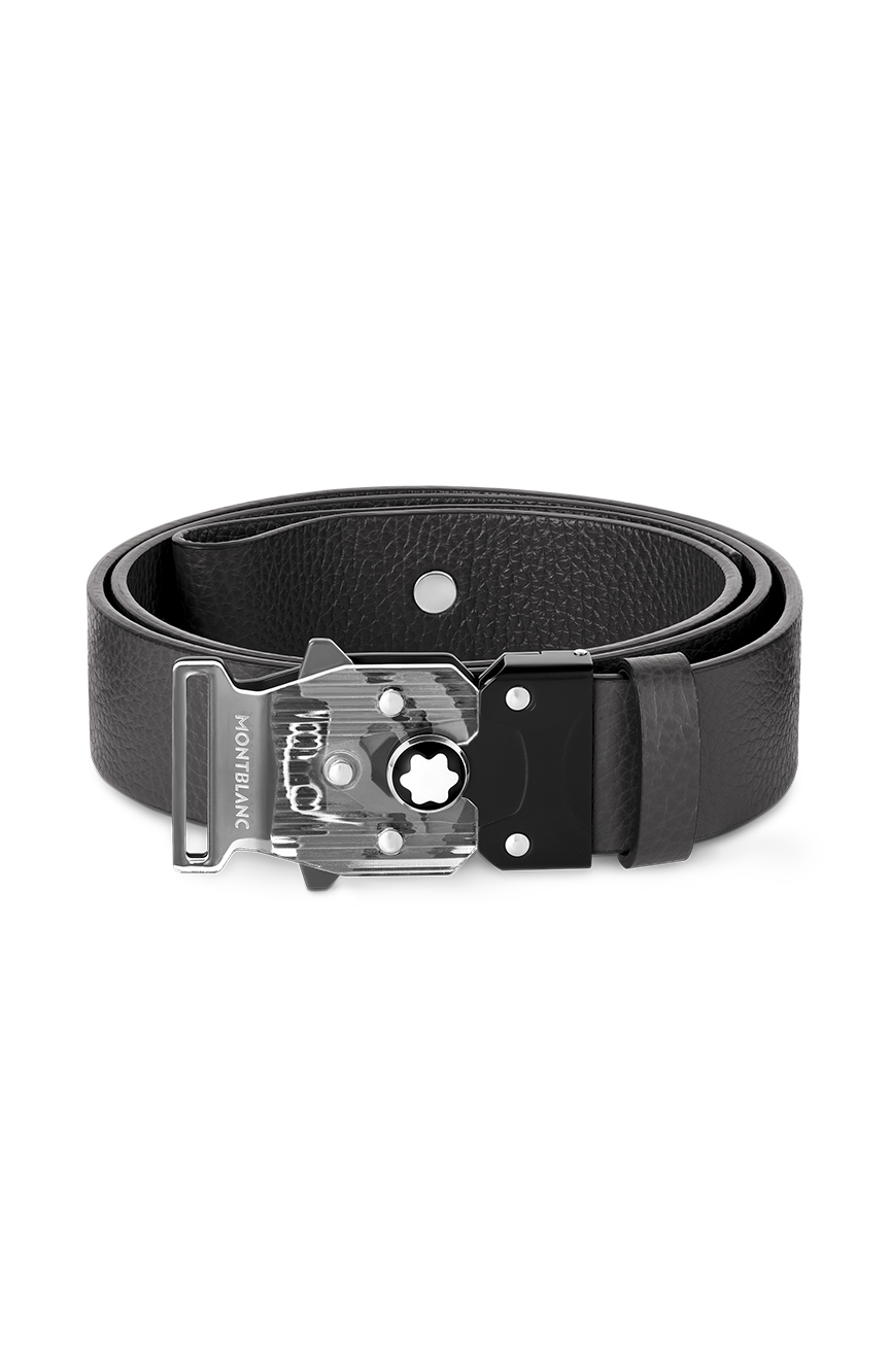 Montblanc M LOCK 4810 buckle grainy grey 35 mm leather belt undefined 