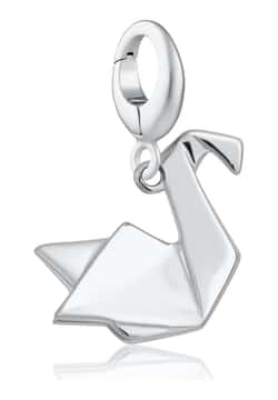 Lily Charmed Silver Origami Swan Charm