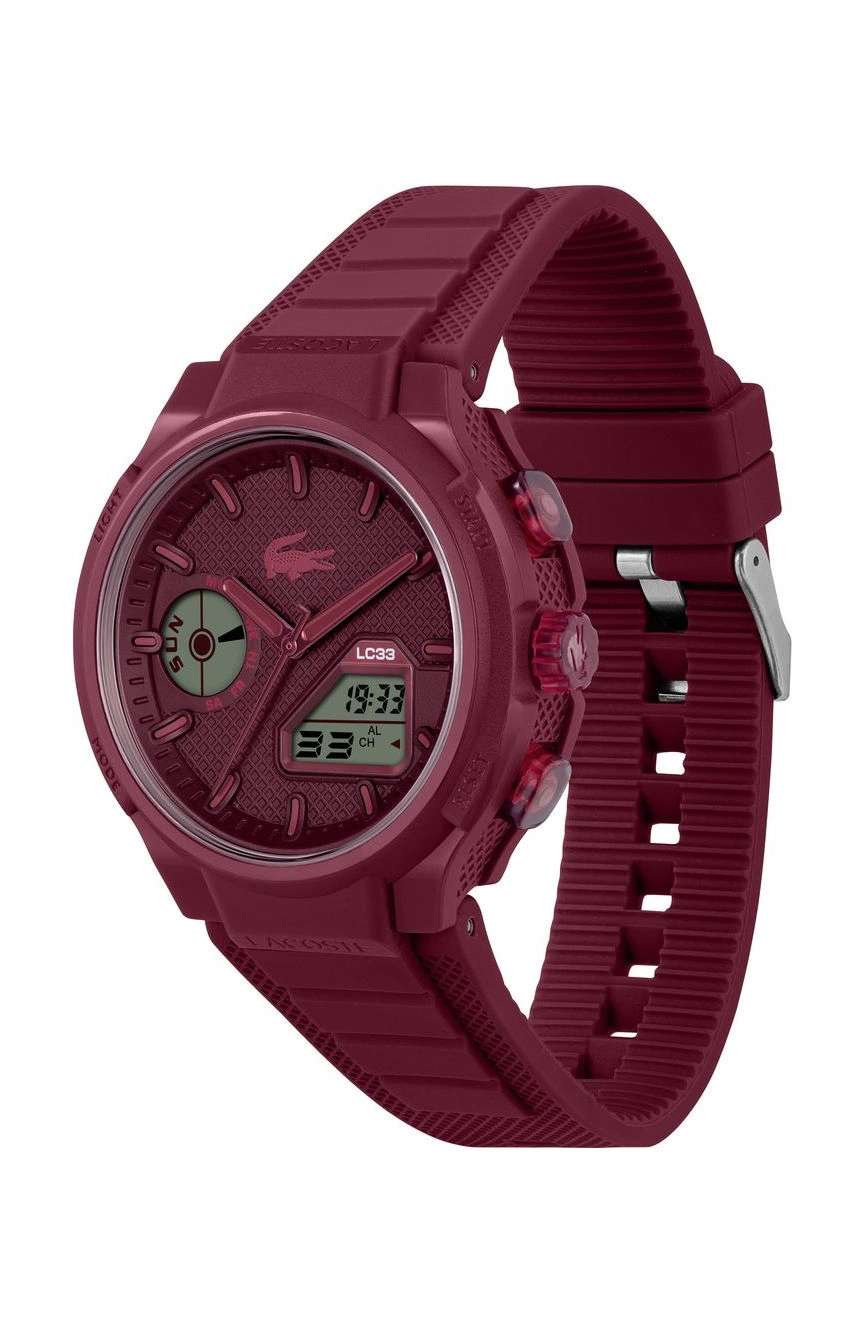لاكوست ساعة لاكوست LC33 بميناء مستدير مقاس 45 مم وسوار سيليكون للرجال