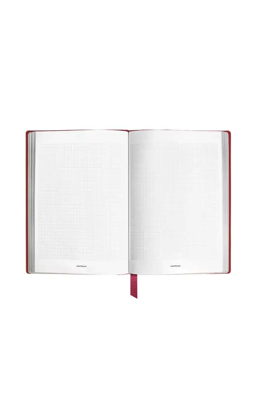 Montblanc Notebook Medium Saffiano Leather Red Squared Pages