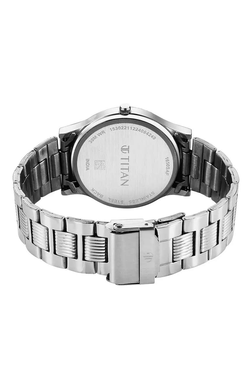 Titan Silver White Dial Analog Watch for Men