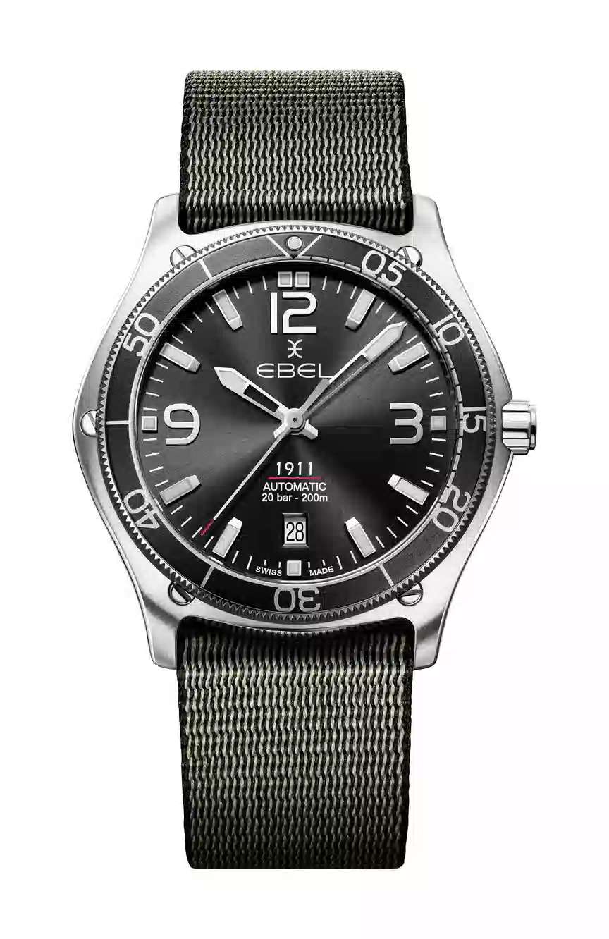 ايبل ساعة يد رجالية بسوار ستانلس ستيل بحركة أوتوماتيكية 1911