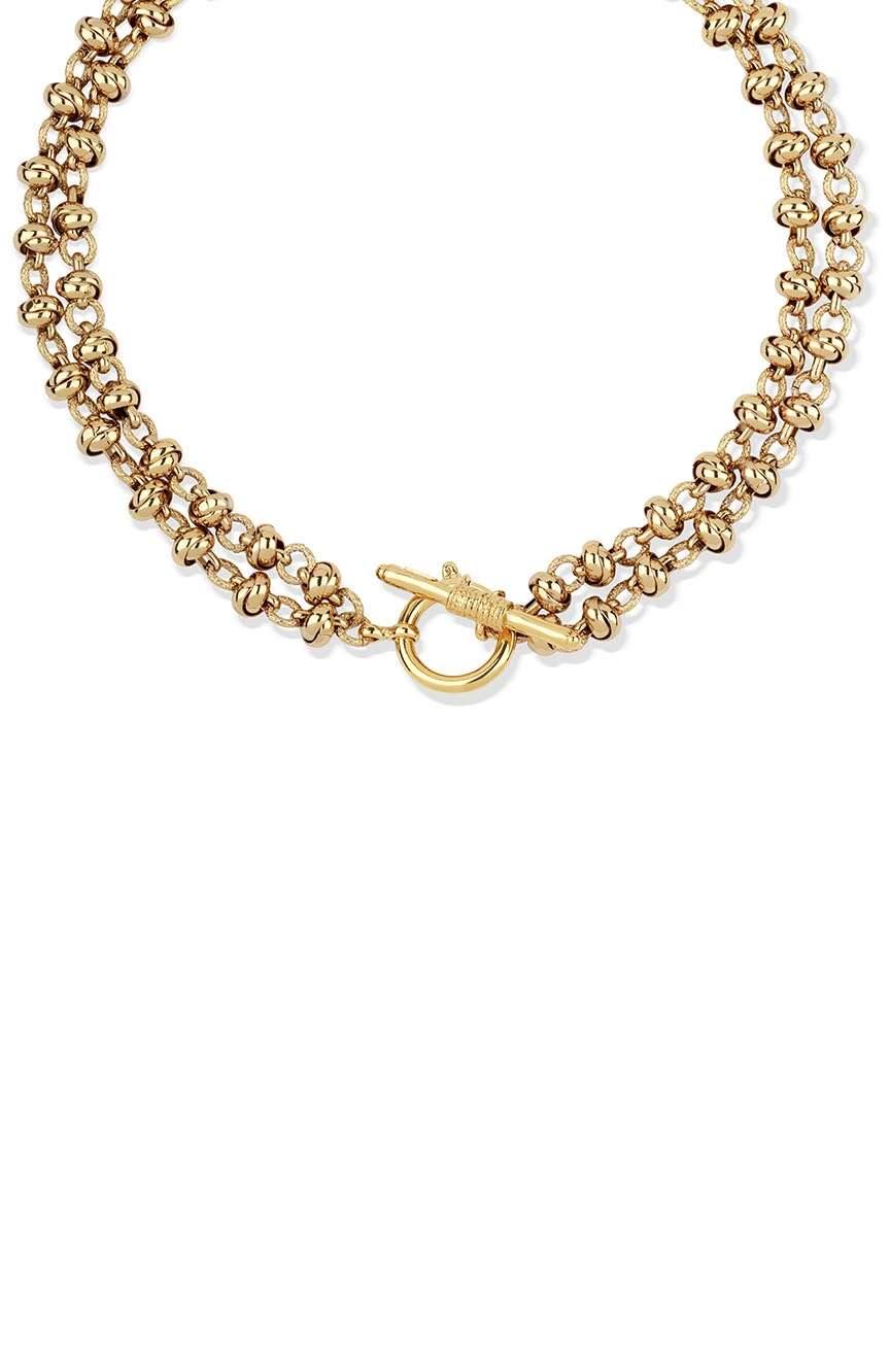 Gas Bijoux Double Row Interlaced Circle Chain Necklace