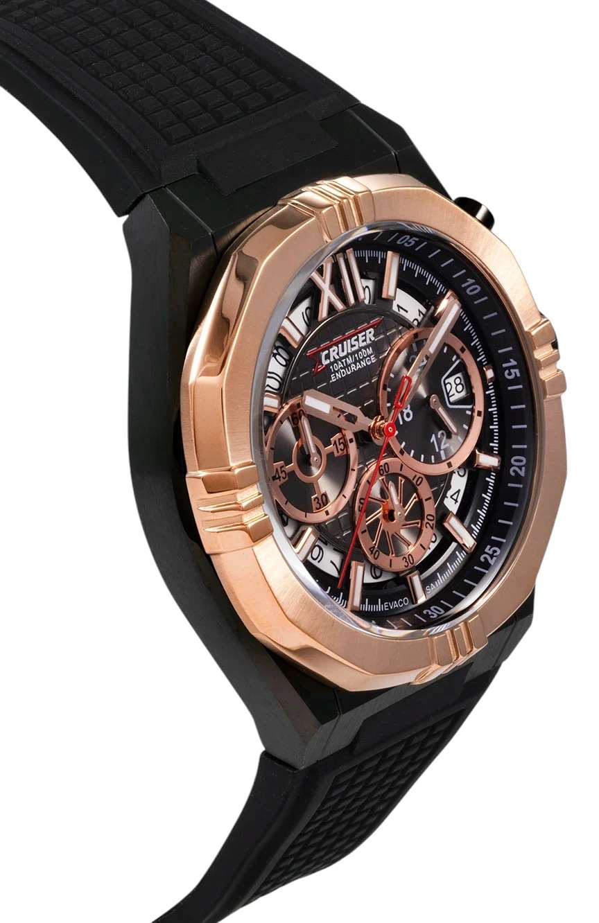كروزر Gents Black Silicon Strap watch