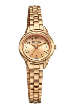 Titan Karishma Rose Gold Round Dial Stainless Steel Strap Analog Watch For Women