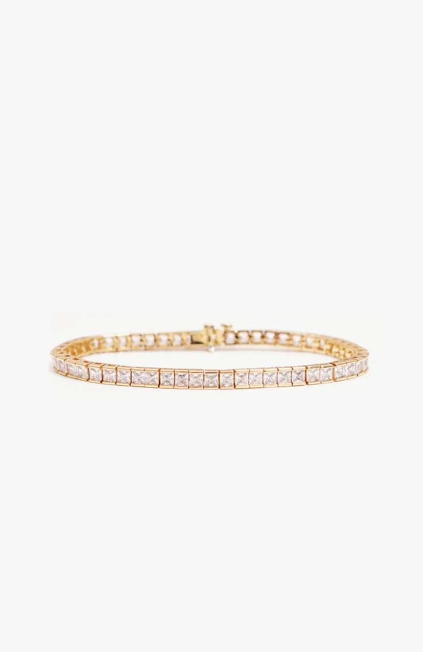 Izabel Display Square Tennis Bracelet White Gold