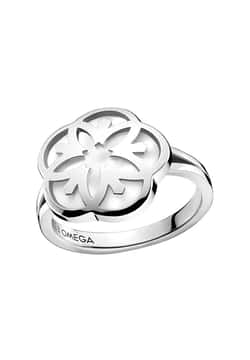 OMEGA RING 18K WHITE GOLD MOTHER OF PEARL